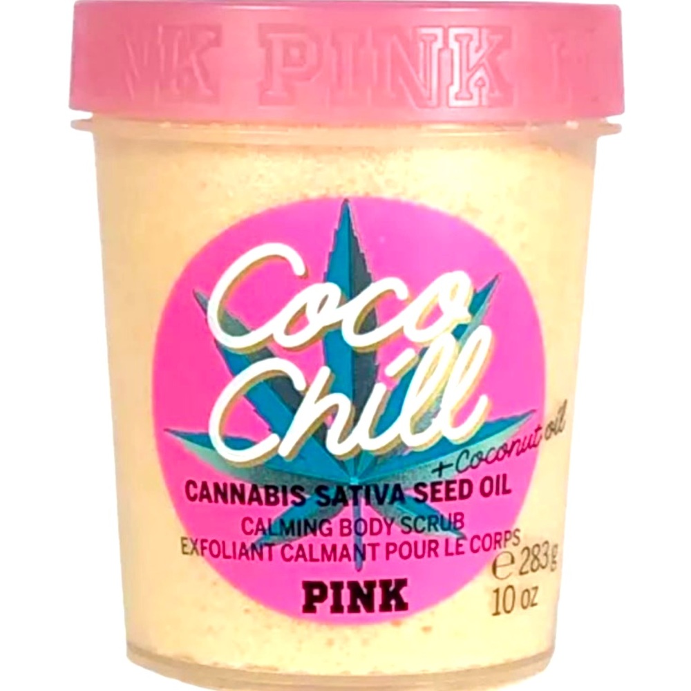 VICTORIAS SECRET PINK COCO CHILL CALMING BODY SCRUB EXFOLIANT COCONUT OIL 10 oz